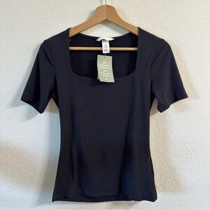 NWT H&M Black Short Sleeve Top